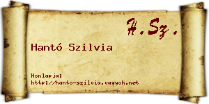 Hantó Szilvia névjegykártya