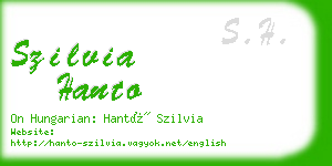 szilvia hanto business card